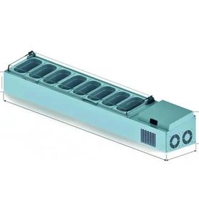 Galleyz GN 1/4-150 Set Üstü Saladbar Pleksi Kapak 200x34x45 cm Küvet