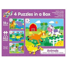 Galt 18 Ay+ 4 Puzzles in a Box Animals Puzzle