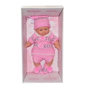 Galtoys 1127-A Azra Newborn Pembe Gri Triko Elbiseli Bebek