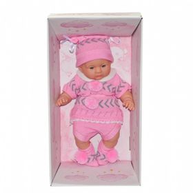 Galtoys 1127-A Azra Newborn Pembe Gri Triko Elbiseli Bebek