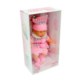 Galtoys 1127-A Azra Newborn Pembe Gri Triko Elbiseli Bebek