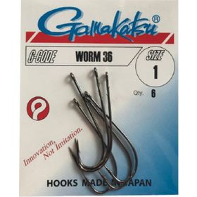 Gamakatsu Worm 36 6'lı 1-0 Olta İğnesi