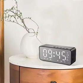 Gaman K12-11 Alarmlı Termometreli Dijital Masa Saati FM Radyo Siyah Bluetooth Hoparlör