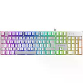 GameBooster G24W Enigma Rainbow Red Switch Mekanik Beyaz Gaming Klavye