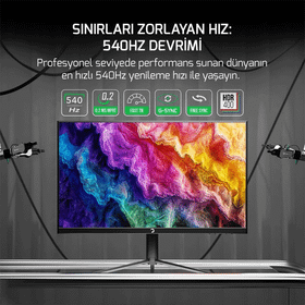 Gamepower Lucid S20 24 inç 540Hz 0.2ms Flat Fast Tn Pivot Oyuncu Monitörü