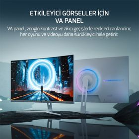GamePower Vivid T50 Beyaz 27 inç 200Hz 0.5ms Curved Oyuncu Monitörü