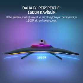 GamePower Vivid V60 Siyah 27 inç 240Hz 0.5ms VA Curved Oyuncu Monitörü