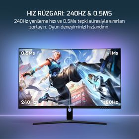 GamePower Vivid V60 Siyah 27 inç 240Hz 0.5ms VA Curved Oyuncu Monitörü
