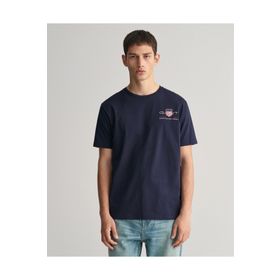 Gant 2067004.433 Lacivert Regular Fit Bisiklet Yaka Logolu Erkek T-shirt