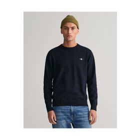 Gant 8030561.433 Lacivert Regular Fit Bisiklet Yaka Erkek Kazak