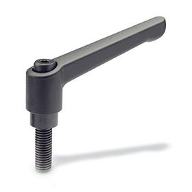 Ganter Normelemente GN 300 GN 300-78-M8-50-SW Siyah 1 Adet Sap Uzunluğu: 78 mm Vida Çelik Cilalı Griff Çinko-Basınçlı Döküm Siyah Plastik Kaplamalı Ayarlanabilir Sıkma Kolu İle Dişli Vida
