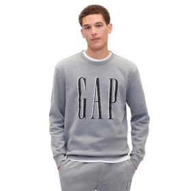 GAP 645634014 Logo Fleece Gri Günlük Stil Erkek Eşofman Üstü