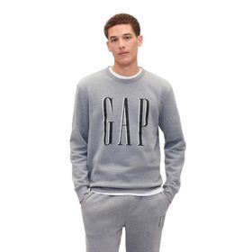 GAP 645634014 Logo Fleece Gri Günlük Stil Erkek Eşofman Üstü