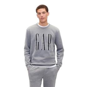 GAP 645634014 Logo Fleece Gri Günlük Stil Erkek Eşofman Üstü