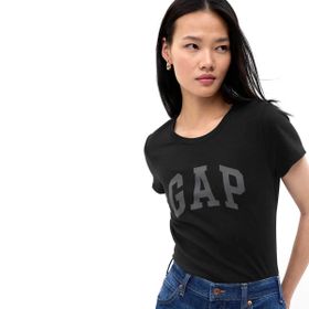 GAP 729555006 V-Ss Logo Classic Siyah Günlük Stil Kadın T-shirt