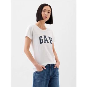 GAP 729555012 V-SS Logo Classic Beyaz Günlük Stil Kadın T-Shirt