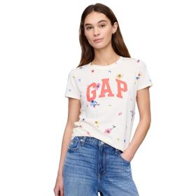 GAP 729555015 Bej V-SS Logo Classic Kadın Günlük Stil T-Shirt