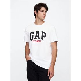 GAP 745261000 V-FRCH İstanbul Beyaz Erkek T-shirt