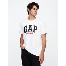 GAP 745261000 V-FRCH İstanbul Beyaz Erkek T-shirt