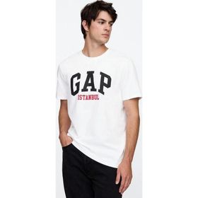 GAP 745261000 V-FRCH İstanbul Beyaz Erkek T-shirt