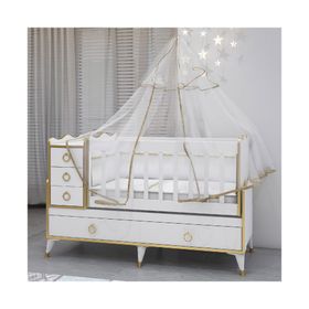 Garaj Home Alya Gold Avangart Beyaz Beşik Yatak ve Uyku Seti