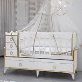 Garaj Home Alya Gold Avangart Mavi Beşik Yatak ve Uyku Seti