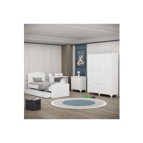Garaj Home Beyaz Yaren 4 Kapaklı Genç Odası Takımı