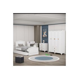 Garaj Home Beyaz Yaren 4 Kapaklı Genç Odası Takımı