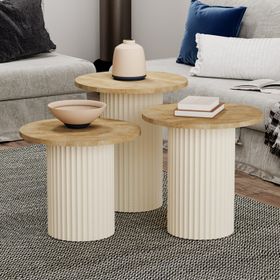 Garaj Home Bohem 3'lü Aytaşı Meşe Zigon Sehpa