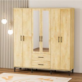 Garaj Home Doğa Meşe 6 Kapaklı 2 Çekmeceli Aynalı Dolap