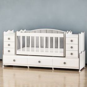 Garaj Home Efe 9 Çekmeceli Gri Döşemeli Gri Büyüyen Beşik