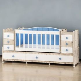 Garaj Home Efe 9 Çekmeceli Mavi Döşemeli Büyüyen Soho Beşik