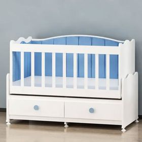 Garaj Home Elegant 60x120 cm Mavi Döşemeli Beyaz Beşik