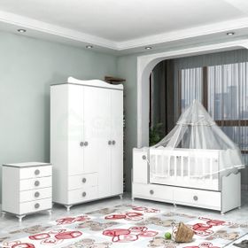 Garaj Home Pırlanta Bebek Odası Takımı Yatak ve Beyaz Kombinli Uyku Seti