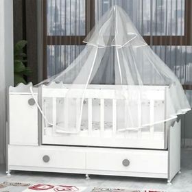 Garaj Home Pırlanta Gri Kombini Beyaz Uyku Setli Beşik