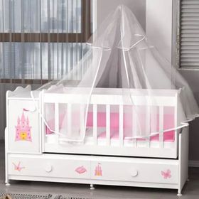 Garaj Home Pırlanta Prenses Kombini Krem Uyku Setli Beşik