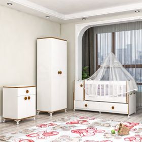 Garaj Home Pırlanta Yıldız 2 Kapaklı Bebek Odası Takımı Sümela Krem Kombinli Uyku Seti