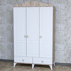 Garaj Home Sude Membran Country 3 Kapaklı Soho Beyaz Dolap