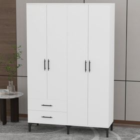 Garaj Home Vera 4 Kapaklı 2 Çekmeceli Beyaz Dolap