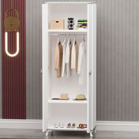 Garaj Home Yıldız 2 Kapaklı Beyaz Dolap ve Kapaklı Şifonyer