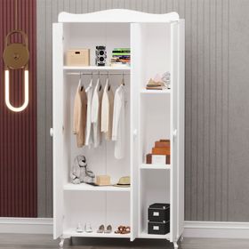 Garaj Home Yıldız 3 Kapaklı Beyaz Dolap ve Kapaklı Şifonyer