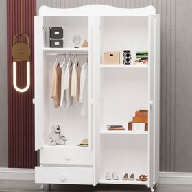 Garaj Home Yıldız 4 Kapaklı Beyaz Dolap ve Kapaklı Şifonyer