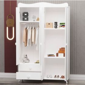 Garaj Home Yıldız Beyaz 4 Kapaklı 2 Çekmeceli Dolap