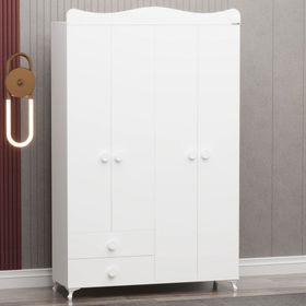 Garaj Home Yıldız Beyaz 4 Kapaklı 2 Çekmeceli Dolap
