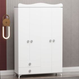 Garaj Home Yıldız Gri 4 Kapaklı 2 Çekmeceli Dolap