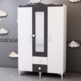 GarajHome Aynalı Beyaz 3 Kapaklı Dolap