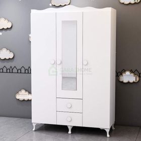 GarajHome Aynalı Beyaz 3 Kapaklı Dolap