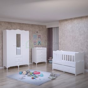GarajHome Elegant Beyaz Bebek Odası Takımı