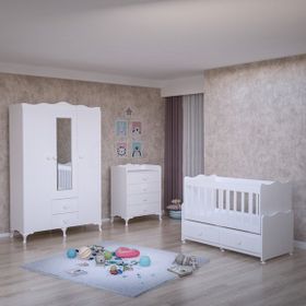 GarajHome Elegant Beyaz Bebek Odası Takımı