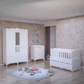 GarajHome Elegant Beyaz Bebek Odası Takımı